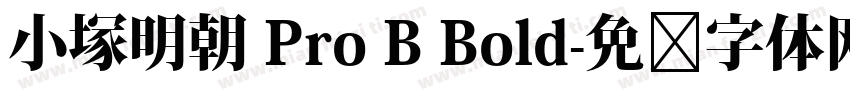 小塚明朝 Pro B Bold字体转换